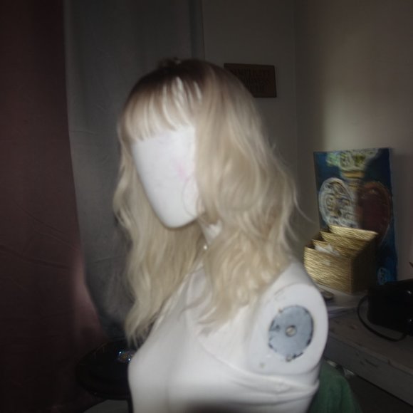 Adorable Blonde human hair blend wig main image 8